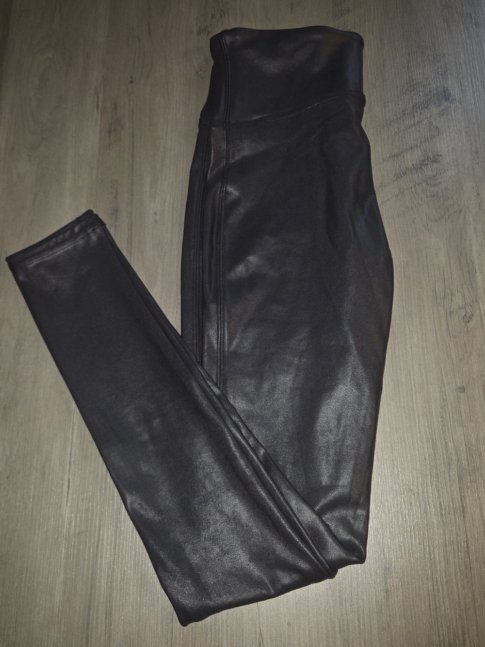 SPANX Faux Leather-Look High-Waist Leggings - Black